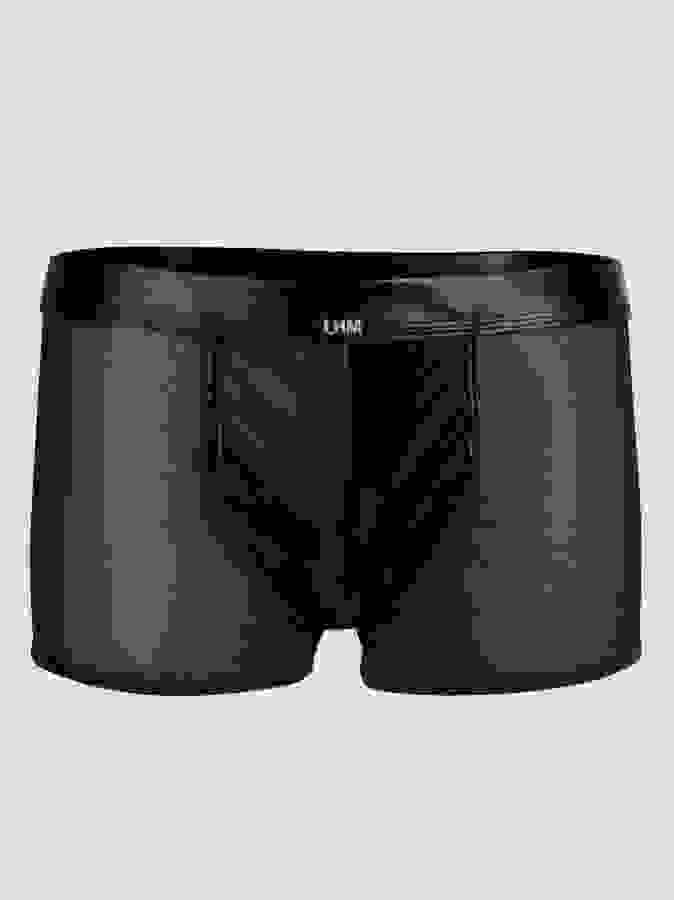 LHM Wet Look and Sheer Mesh Boxer Shorts, Black, hi-res